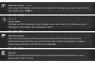Screenshot of fans' comments